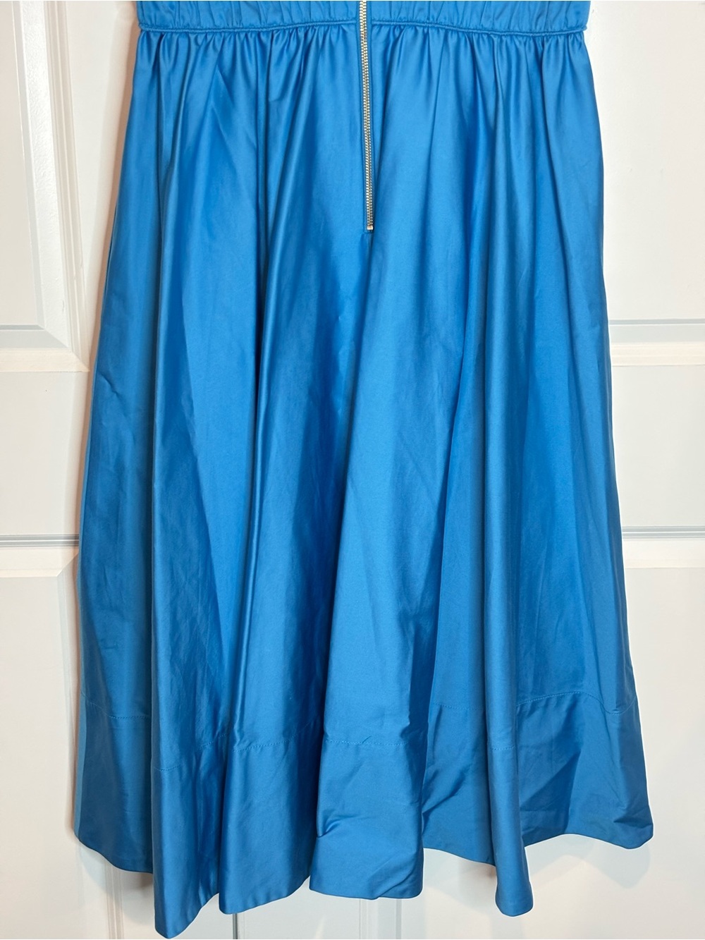 Roksanda Collective Vibrant Blue Red Trim V-neck Sleeveless Flare Midi Dress 8 - Picture 10 of 13